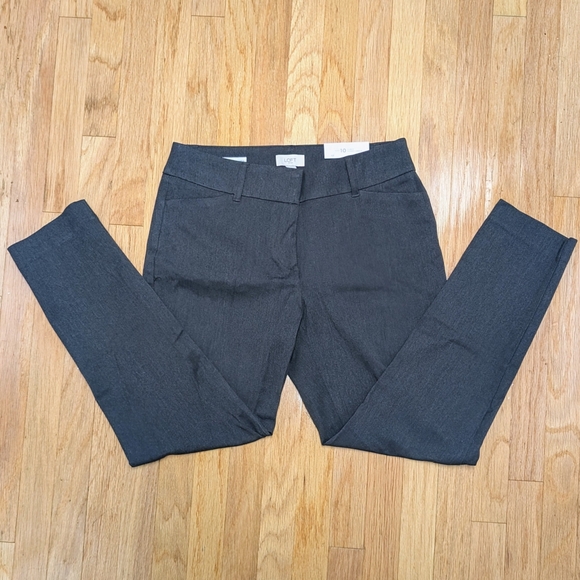 LOFT Curvy Skinny Cropped Ankle Pants, Gray, Size 10 - Picture 3 of 6